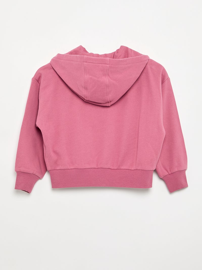 Sudadera con cremallera y capucha Rosa - Kiabi