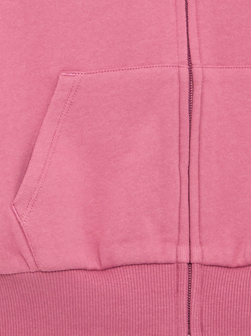 Sudadera con cremallera y capucha Rosa - Kiabi