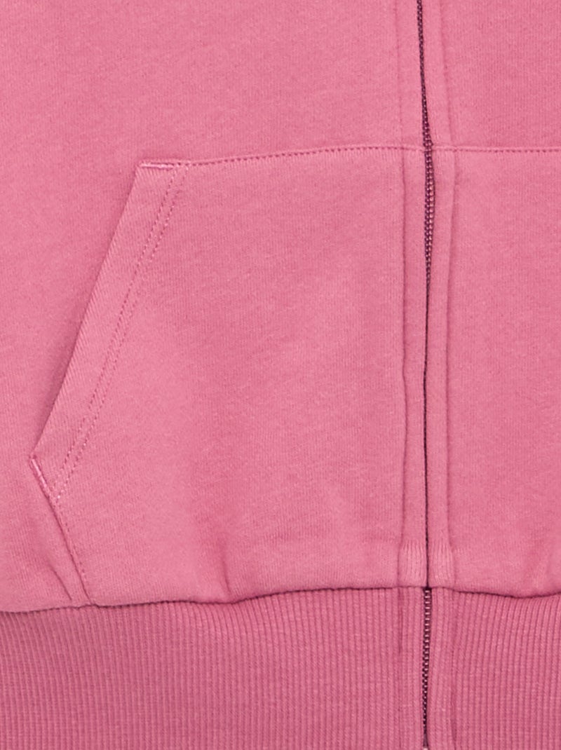 Sudadera con cremallera y capucha Rosa - Kiabi