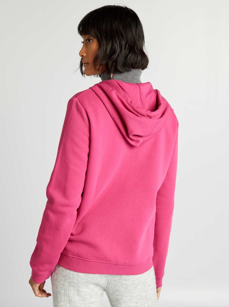 Sudadera con cremallera y capucha rosa oscuro - Kiabi
