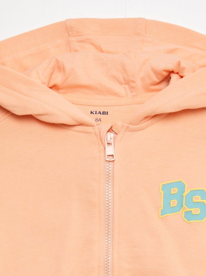 Sudadera con cremallera y capucha 'Sister' NARANJA - Kiabi