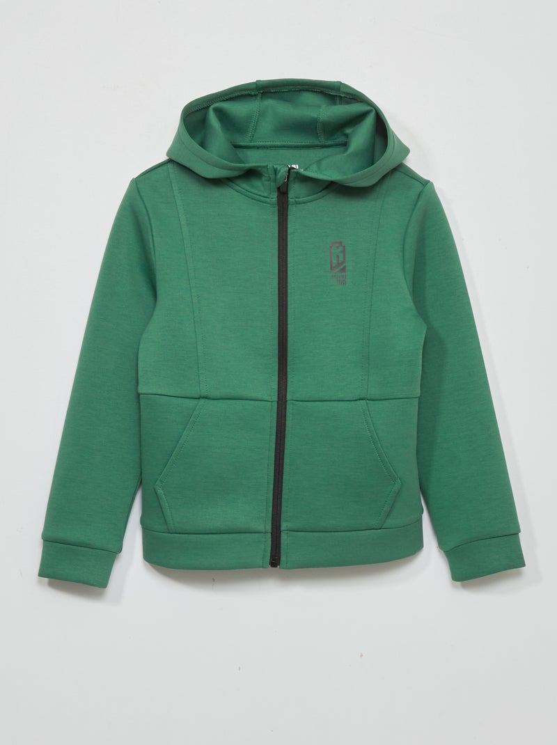 Sudadera con cremallera y capucha VERDE - Kiabi