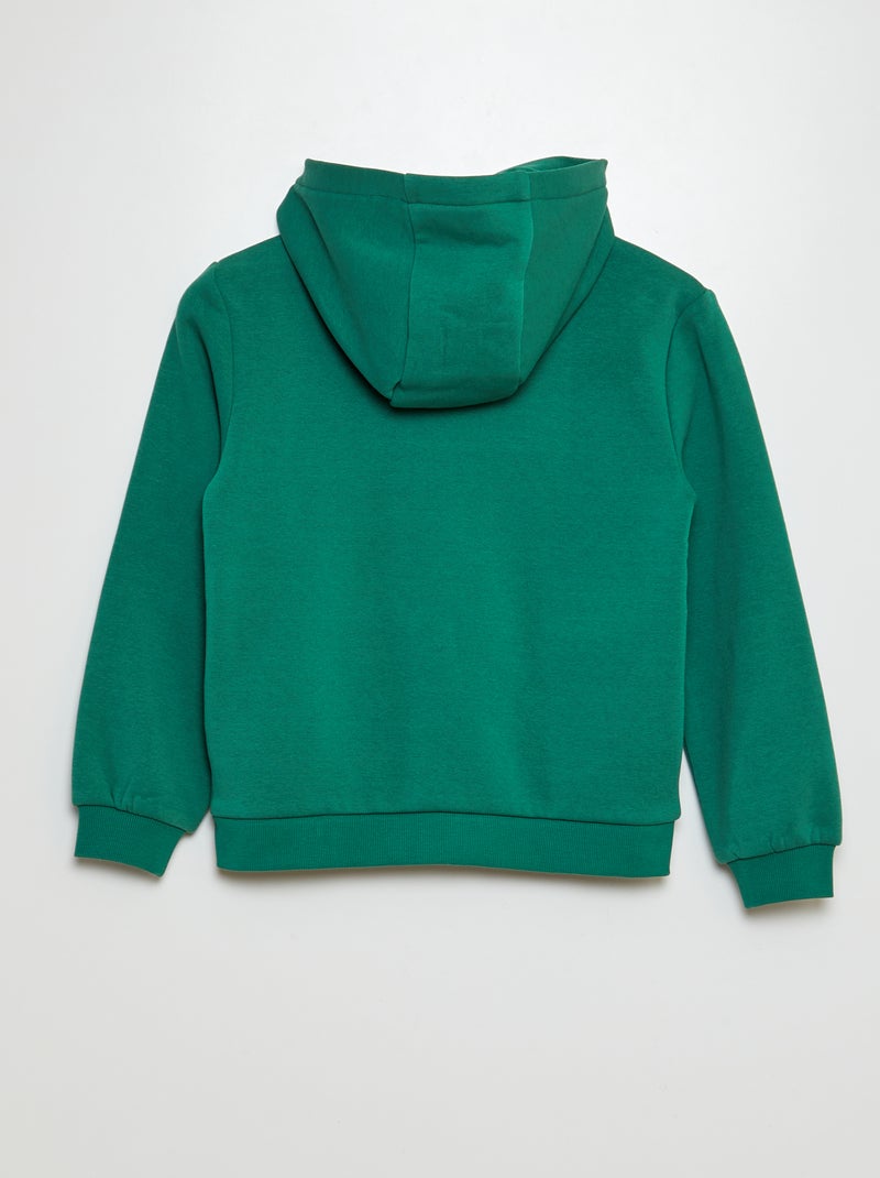 Sudadera con cremallera y capucha VERDE - Kiabi