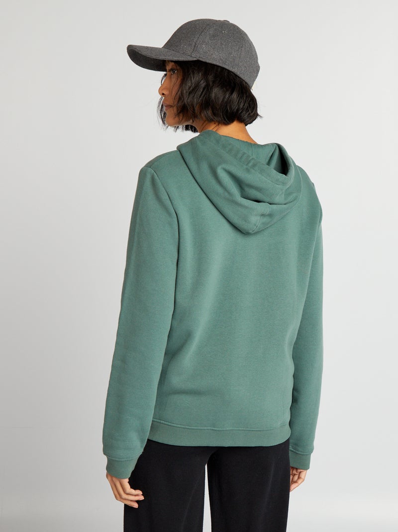 Sudadera con cremallera y capucha verde gris - Kiabi