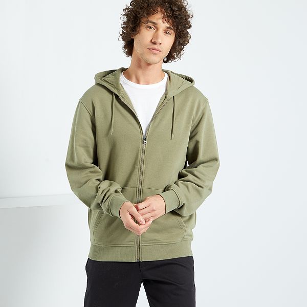 Sudadera con cremallera y capucha Hombre talla S-XXL - verde liquen - Kiabi  - 12,00€