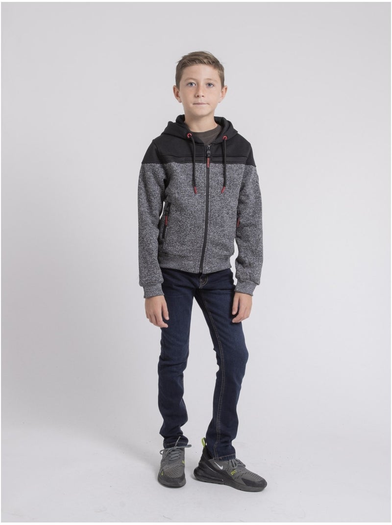 Sudadera con cremallera y capucha WILDOMAX-J Gris antracita - Kiabi