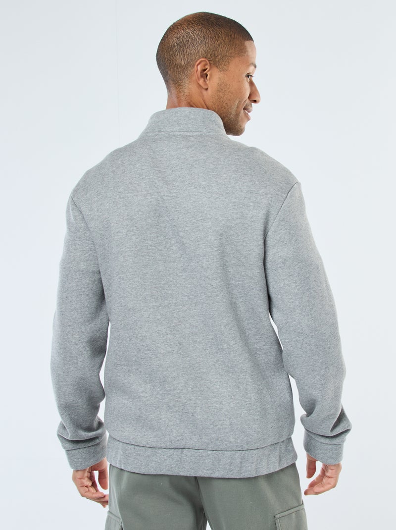 Sudadera con cremallera y cuello alto Gris - Kiabi