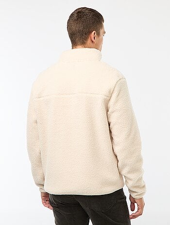 Sudadera con cremallera y cuello alto liso