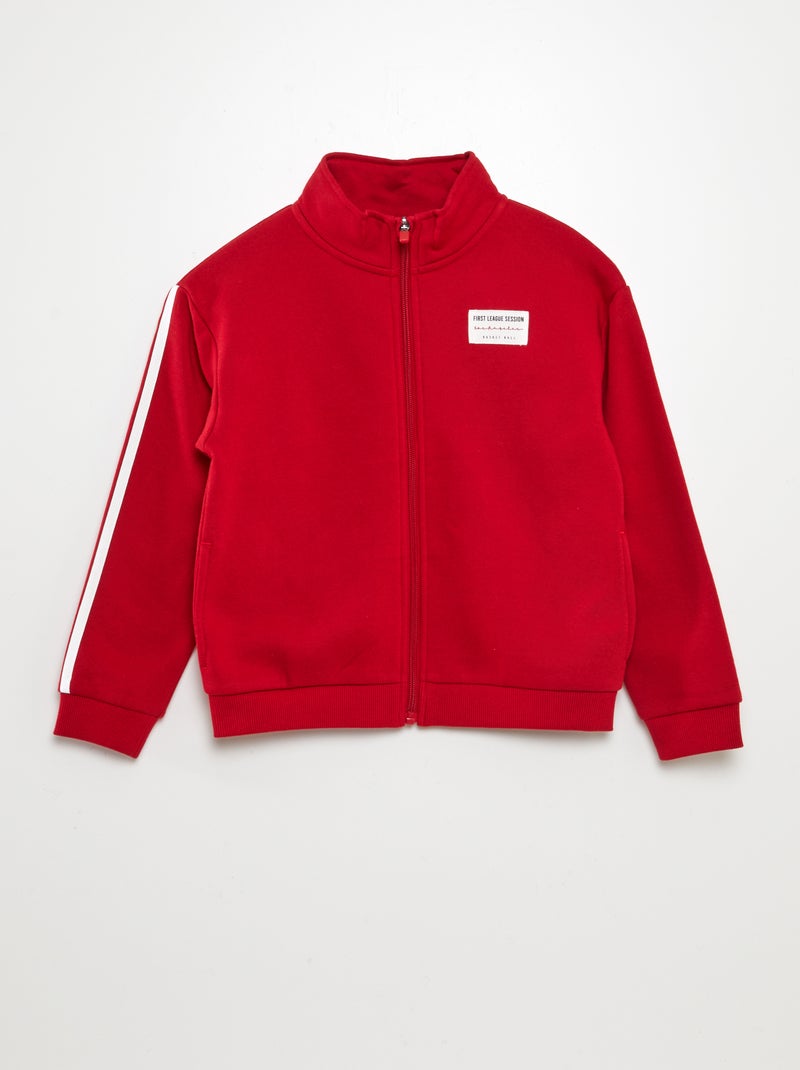 Sudadera con cremallera y cuello alto ROJO - Kiabi