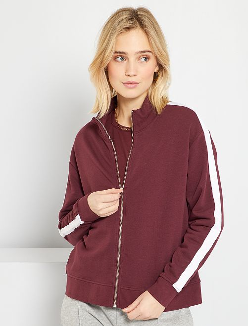 Sudadera con cremallera y cuello alto - rojo - Kiabi - 18.00€