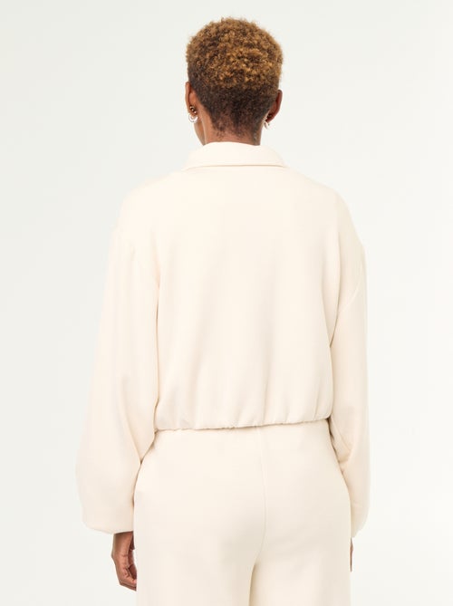 Sudadera con cremallera y cuello de camisa - Kiabi Sudadera con cremallera y cuello de camisa - Kiabi
