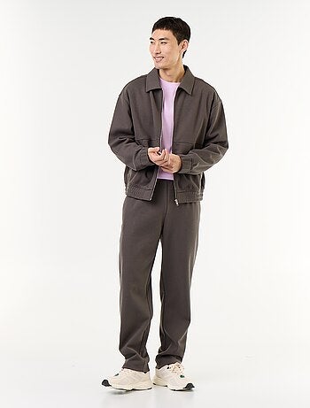 Sudadera con cremallera y cuello de camisa