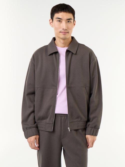Sudadera con cremallera y cuello de camisa - Kiabi