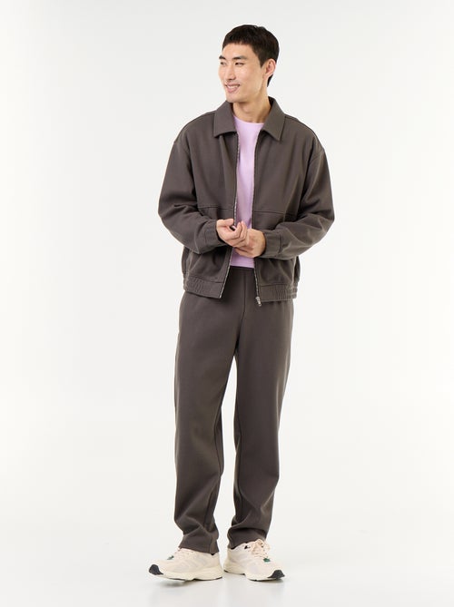 Sudadera con cremallera y cuello de camisa - Kiabi