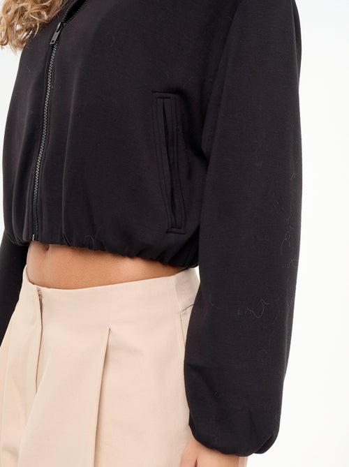 Sudadera con cremallera y cuello de camisa - Kiabi