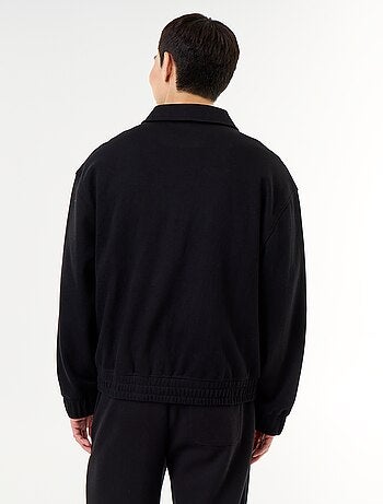 Sudadera con cremallera y cuello de camisa