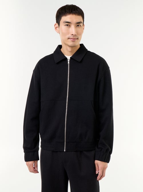 Sudadera con cremallera y cuello de camisa - Kiabi
