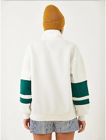 Sudadera con cremallera y estampado de tres capas cepilladas lucci