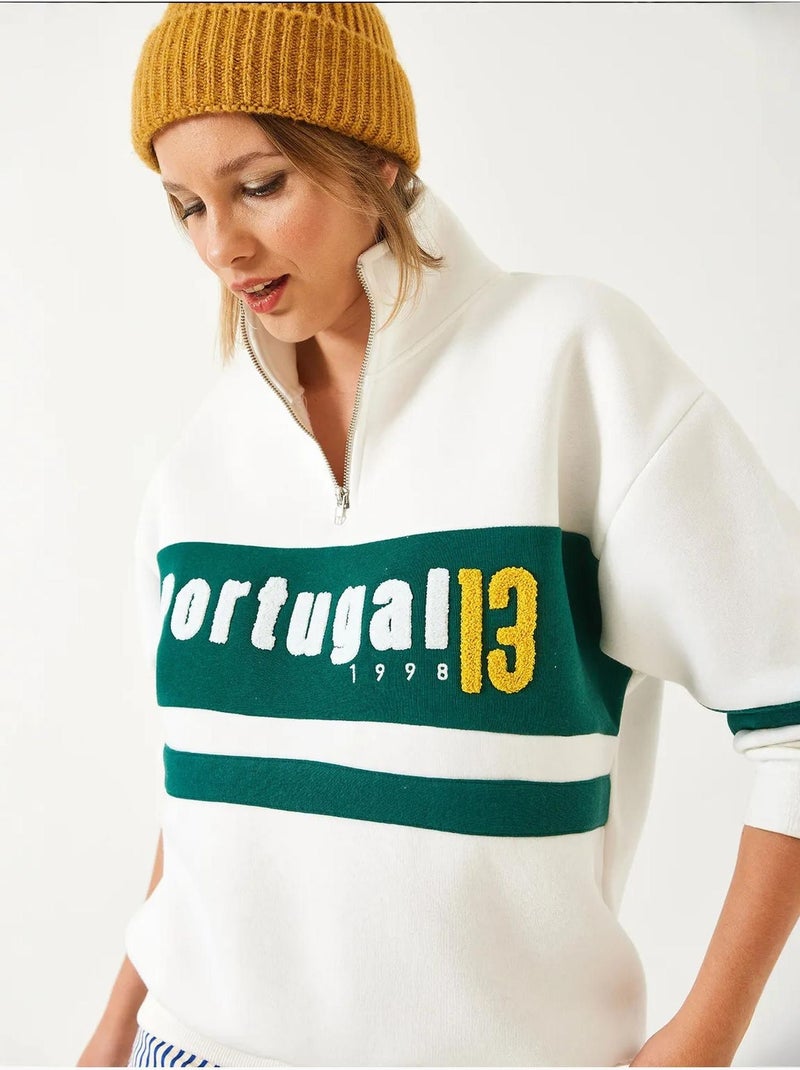 Sudadera con cremallera y estampado de tres capas cepilladas lucci Multicolor - Kiabi