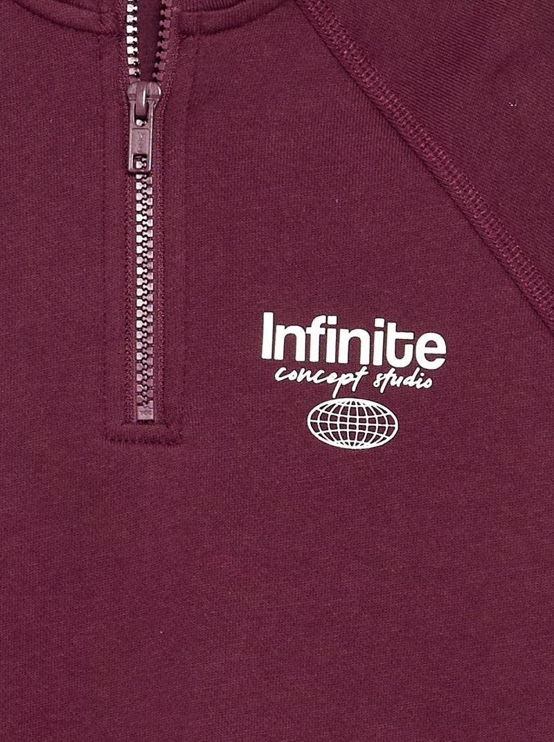 Sudadera con cuello alto de cremallera Rojo - Kiabi
