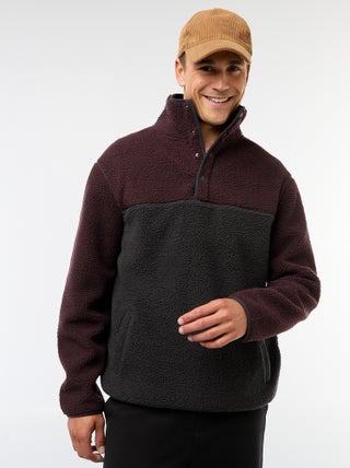 Sudadera con cuello alto y botones a presión