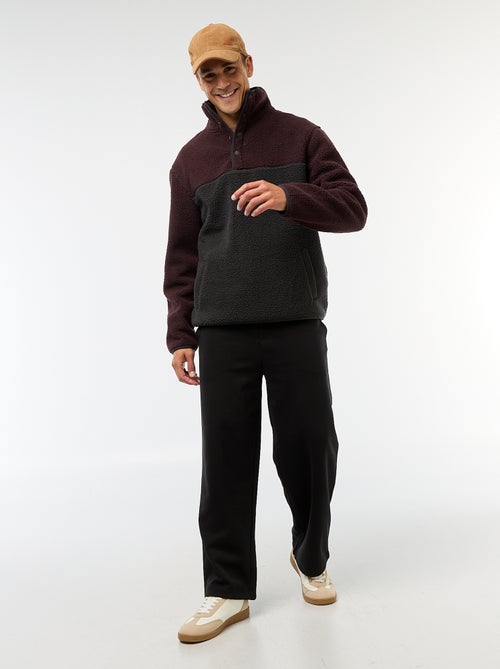 Sudadera con cuello alto y botones a presión - Kiabi Sudadera con cuello alto y botones a presión - Kiabi