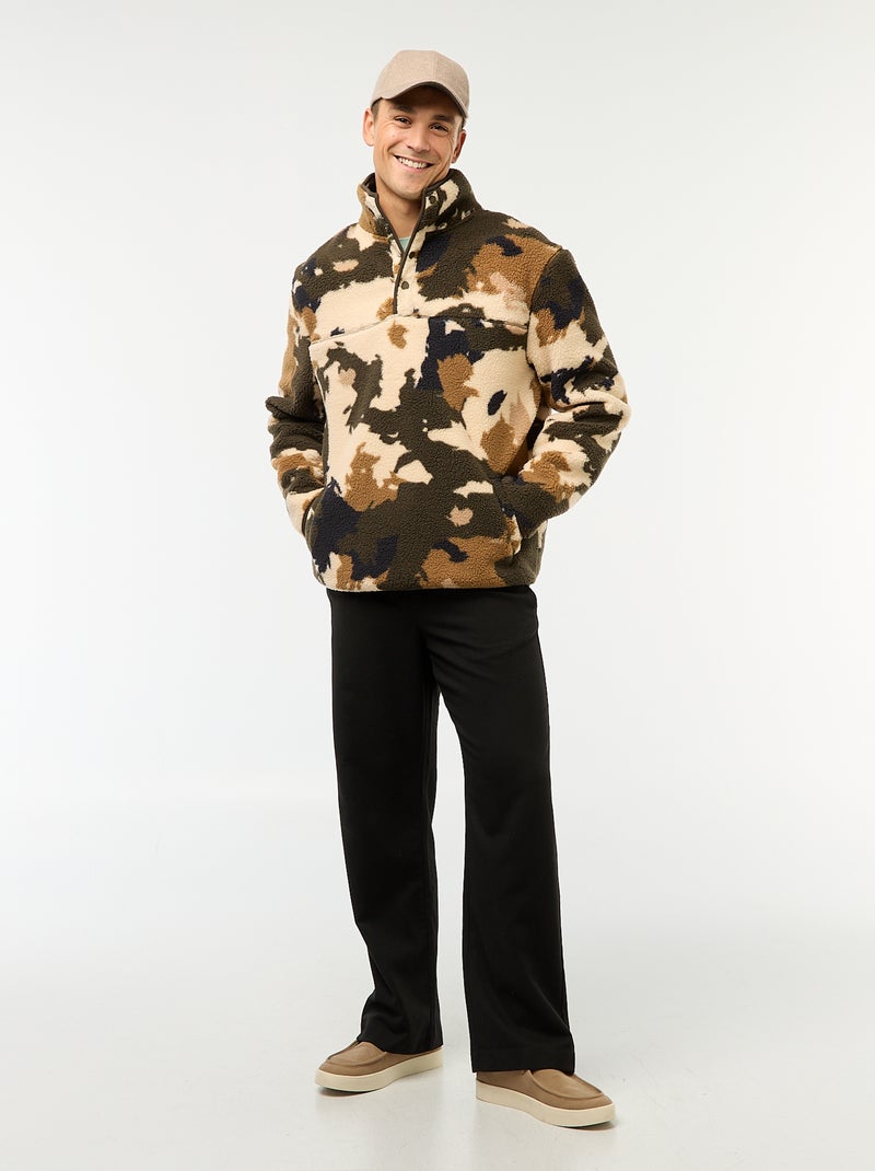 Sudadera con cuello alto y botones a presión Verde - Kiabi