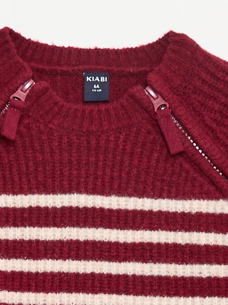 Sudadera con cuello alto y doble abertura con cremallera - colección fácil de poner Rojo - Kiabi