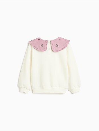 Sudadera con cuello bordado, mo fashion