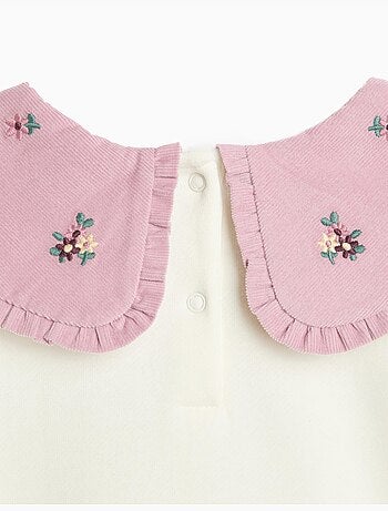 Sudadera con cuello bordado, mo fashion