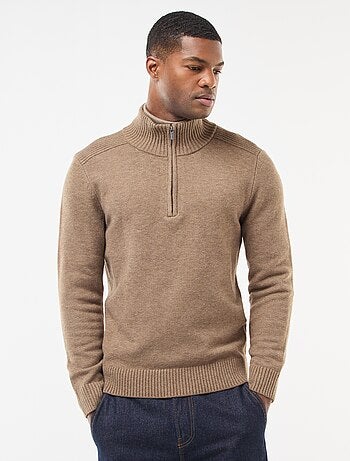 Sudadera cuello chimenea de punto grueso