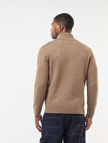Sudadera cuello chimenea de punto grueso