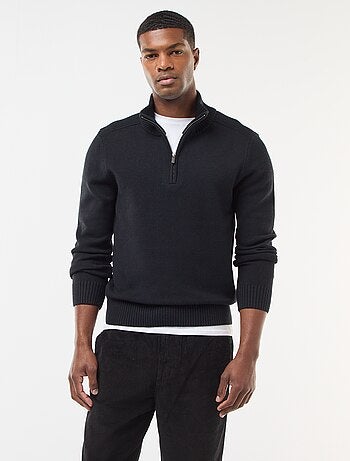 Sudadera cuello chimenea de punto grueso