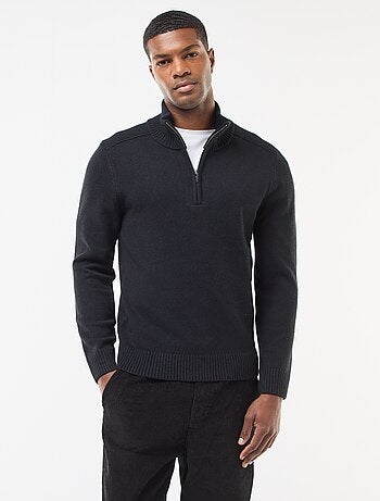 Sudadera cuello chimenea de punto grueso