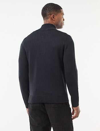 Sudadera cuello chimenea de punto grueso