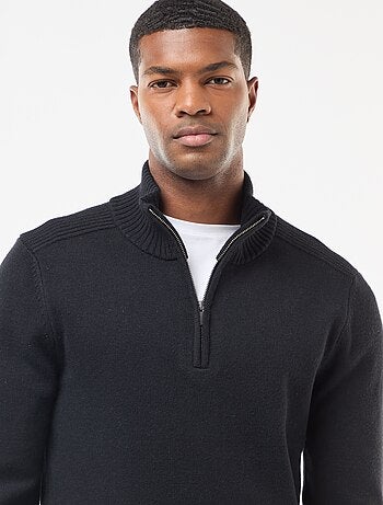 Sudadera cuello chimenea de punto grueso