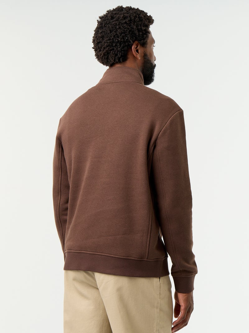 Sudadera con cuello camionero Marron - Kiabi