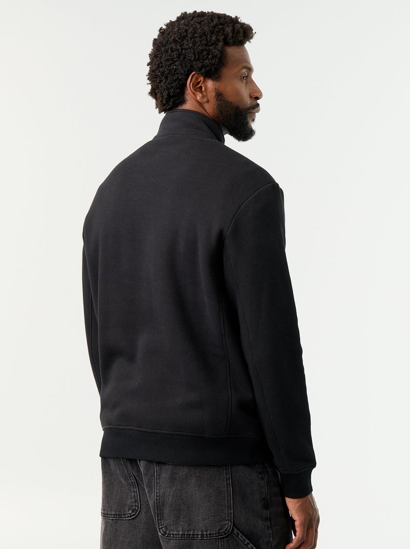 Sudadera con cuello camionero Negro - Kiabi