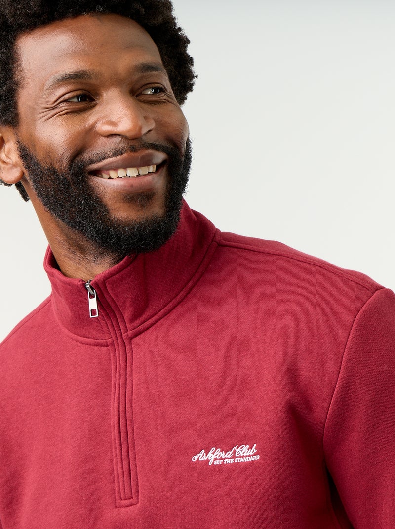 Sudadera con cuello camionero Rojo - Kiabi