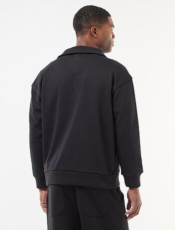 Sudadera con cuello chimenea y cremallera en algodón