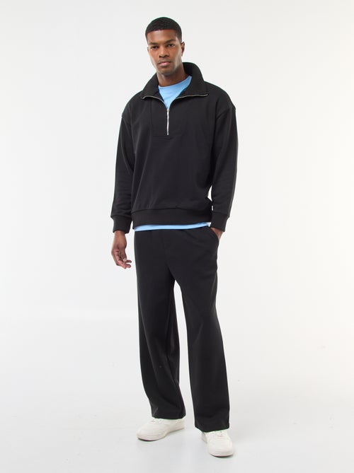 Sudadera con cuello camionero y cremallera en algodón - Kiabi Sudadera con cuello camionero y cremallera en algodón - Kiabi