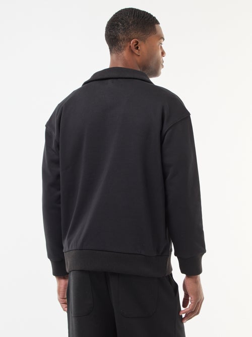 Sudadera con cuello camionero y cremallera en algodón - Kiabi Sudadera con cuello camionero y cremallera en algodón - Kiabi