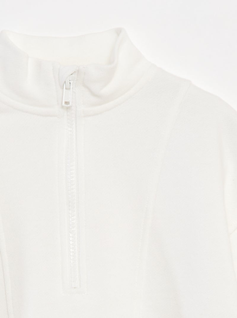 Sudadera con cuello con cremallera Blanco - Kiabi
