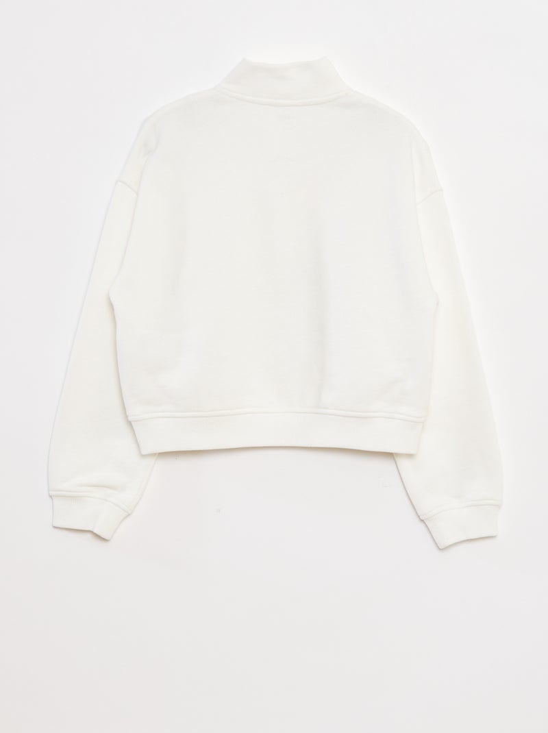 Sudadera con cuello con cremallera Blanco - Kiabi