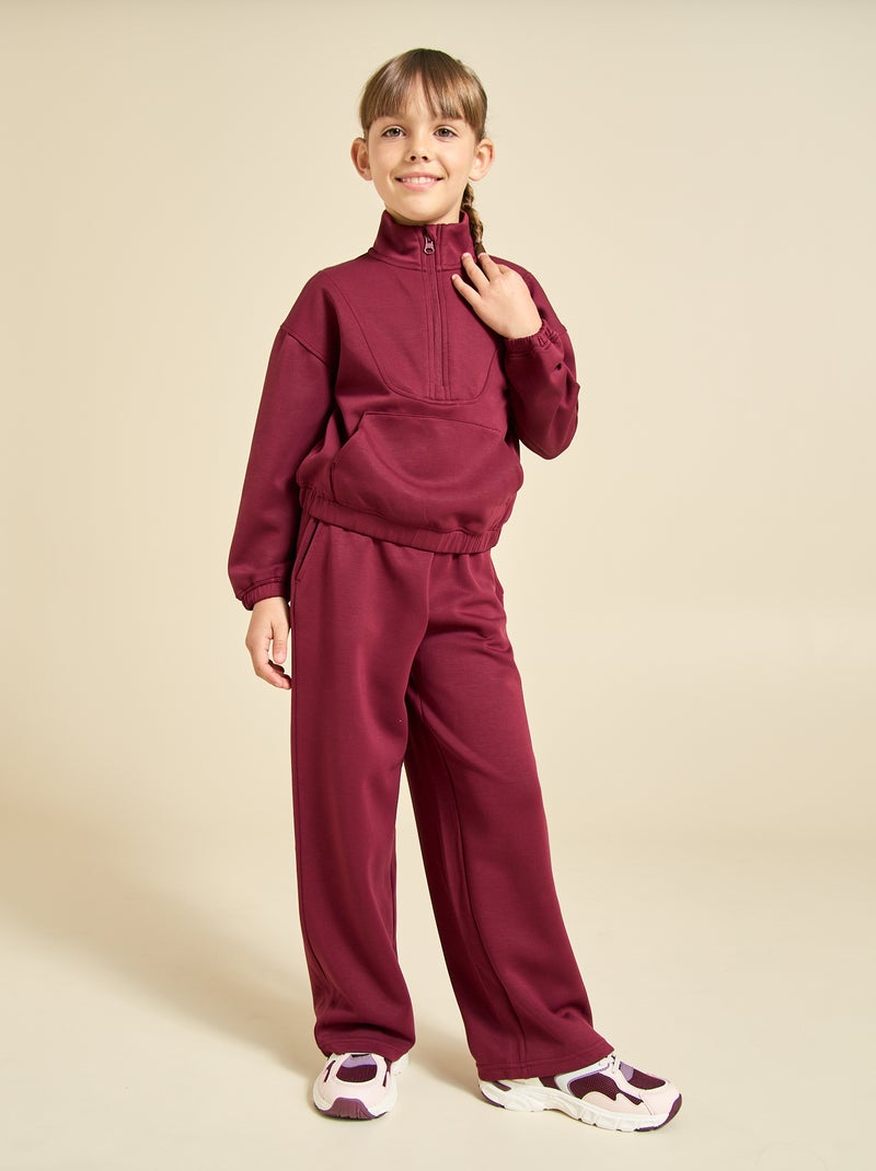Sudadera con cuello cremallera Rojo - Kiabi