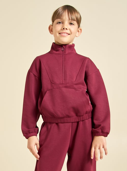 Sudadera con cuello cremallera - Kiabi