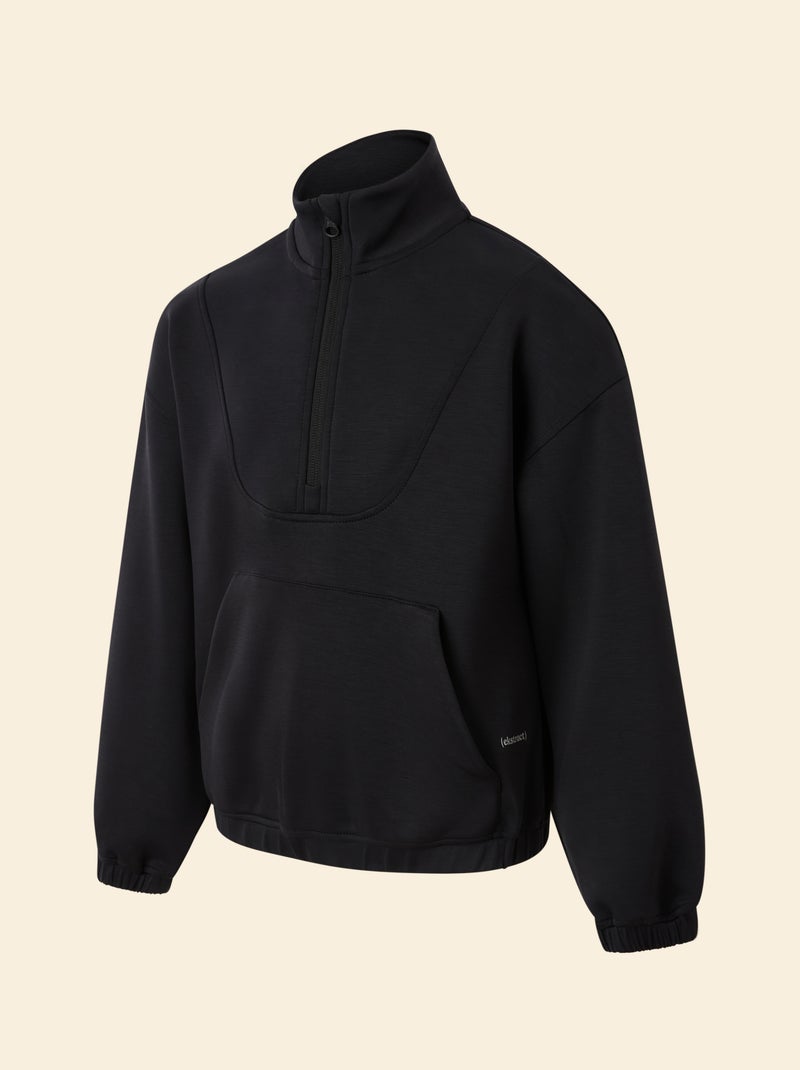 Sudadera con cuello de camionero Negro - Kiabi