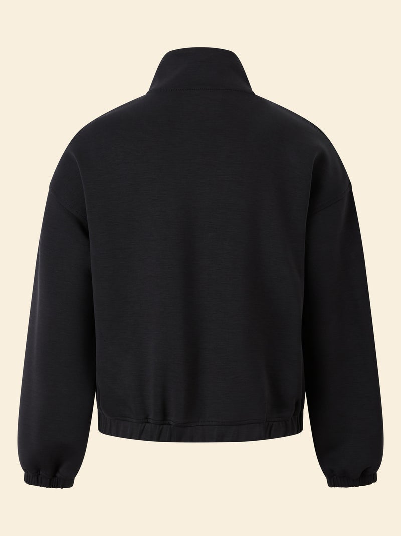 Sudadera con cuello de camionero Negro - Kiabi