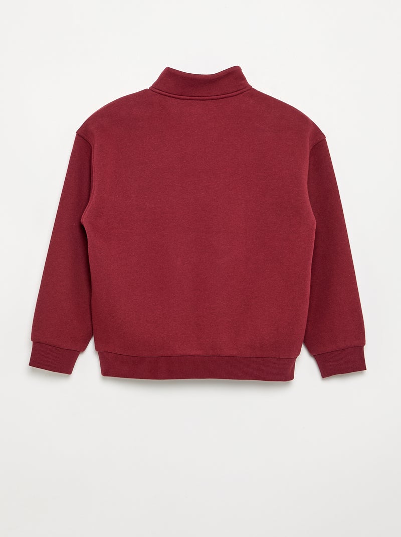 Sudadera con cuello de camionero Rojo - Kiabi