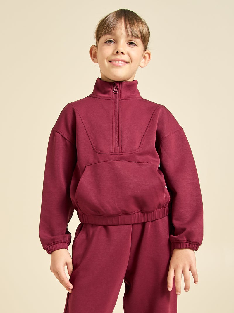 Sudadera con cuello de camionero Rojo - Kiabi